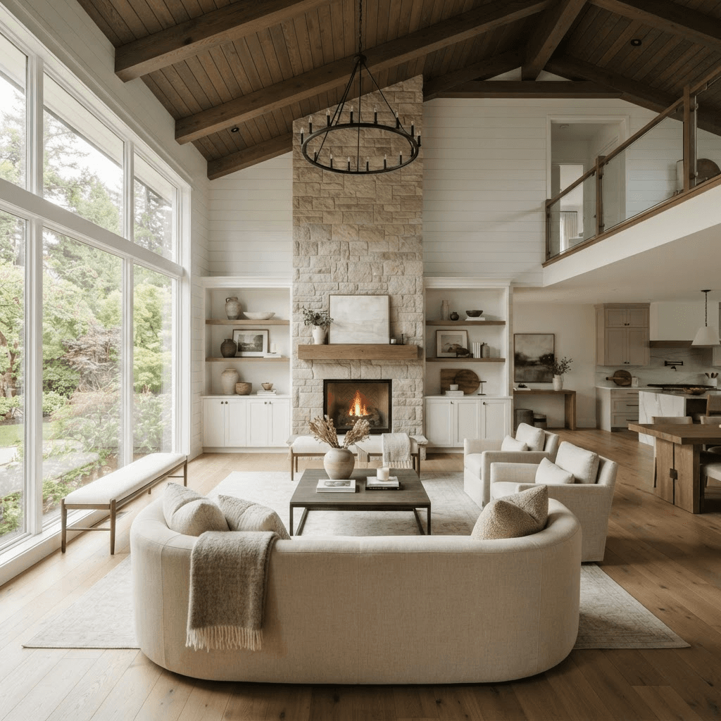 A whole-home renovation with an open-concept living and dining area